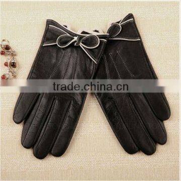 New style lady leather mittens with fingers for 2013