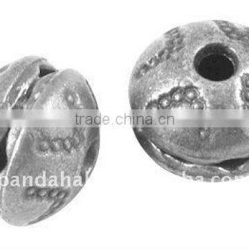 Tibetan Style Beads, Lead Free, Abacus, Antique Silver, 10x8mm, hole: 2mm(TIBEB-A0866-AS-LF)