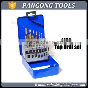 14pcs hss thread cutting tap and drill sets, DIN371/376 tap drill set