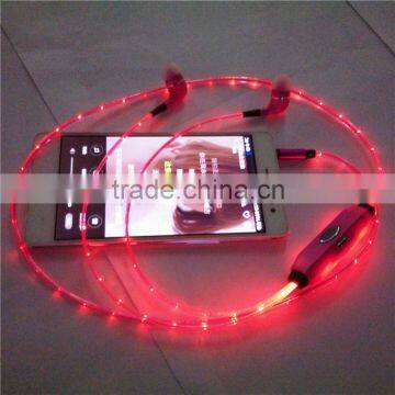 Led Light OEM Flash Glowing Earphone for Mobile Phones