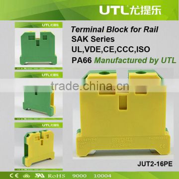 Rail Mounted Earth Conductor Terminal Block, screw clamp EK6/35 16mm / earth terminal blocks 16mm CE UL RoHS