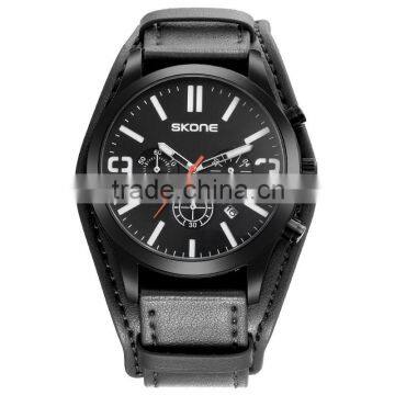 SKONE 9449 New Design Leather Wrap Around Watch Men