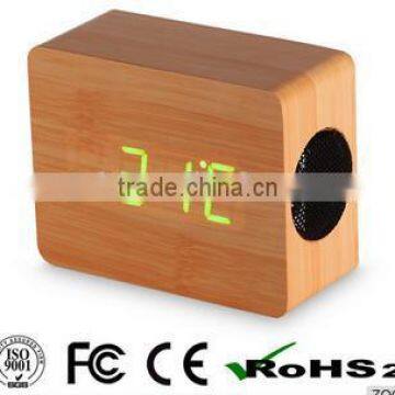 2014 eco-friendly wireless sound control mini wood bluetooth speaker with LED