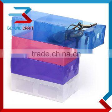 stackable clear shoe storage box transparent shoe box with drawer