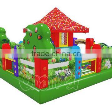 Cheap kids commercial inflatable amusement park with slide