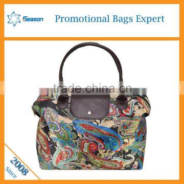Fashion Flower Print Nylon Lady Tote Bag Women Shopping Bags photo-5