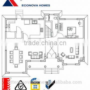 Econova new steel prefabricated building houses houses with solar system