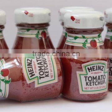 4oz glass sauce bottle with label