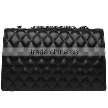 Leather Handbag Ladies China Supplier Crossbody Bags Black Iron Chain Shoulder Bags photo-4