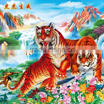 handmade painting digital tiger design wallpaper/wall mural