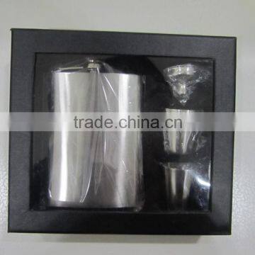 6oz and 7oz and 8oz Sanding Hip Flask With Small Funnel and 2pcs Cup in Gift Box