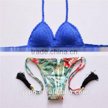 Wholesale of crochet knitted bikinis for women, crochet hand laides swimwear