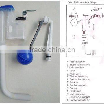 British style bottom water inlet Cistern two piece WC water tank fitting