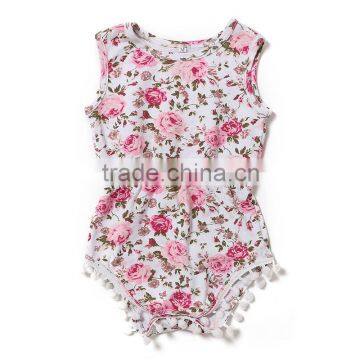 wholesale baby boutique rompers clothing baby girls cotton printing flower rompers