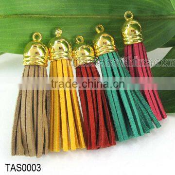 Korea top grade tassel, Korea suede, about 45*12.3mm, mixed color