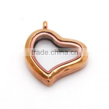 Most popular rose gold IP magnetic opened floating locket jewelry love locket jewelry diamond locket jewelry LP9170