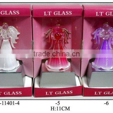 Hand Blown Glass Angel Sets With LED Light photo-2
