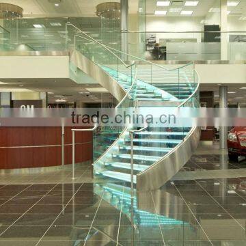 Shopping Center LED Crystal Glass Stair