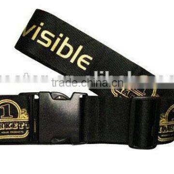 5cm goldern color printed black luggage belt luggage strap