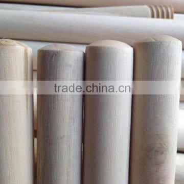 With a standard threaded end natural lacquered hardwood broom pole