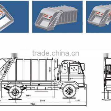 New Condition HOWO 6m3 Waste Compression Type Garbage Truck, Side Loading Garbage Compactor Truck, Rear Garbage Compactor Truck photo-4