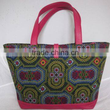 African Fabric Handbag Wax Material Lady Bags photo-5