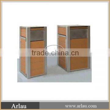 Arlau 2015 new design single outdoor wooden garbage bin