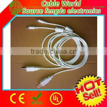 USB to DC 2.5 mm power cable 5-12V 1-2A