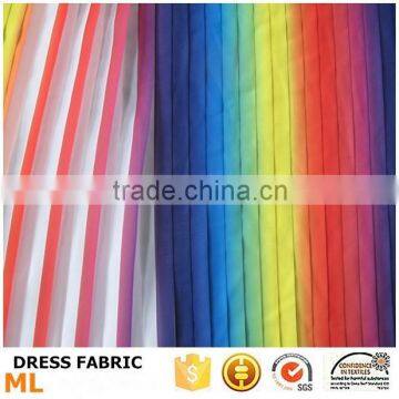 Rainbow gradual change colorful pleated fabric for fashion dress or girls party dresses