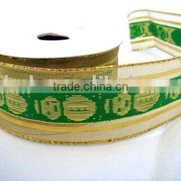 2011 green decoration christmas mesh ribbon