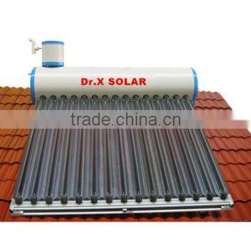 roof mounted 150 liters unpressurized solar water heater with reflector and assistant tank