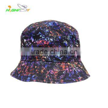 wholesale/ contton twill customize floral design printed fisherman cap/bucket cap