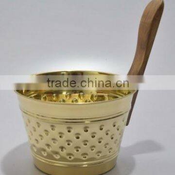 Solid Brass Buckets with Hammered design for sauna spa