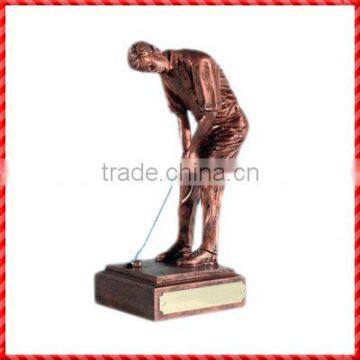 Nice Design Custom Bronze Resin Unique Golf Trophy