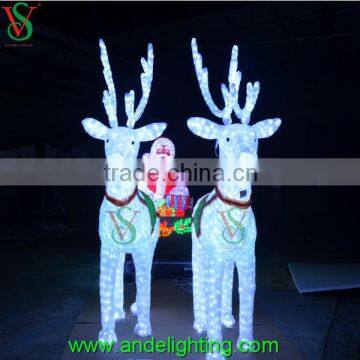 2016 super hot sale deer carriage santa claus christmas motfi light