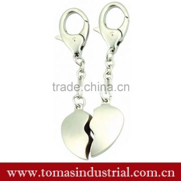 Heart shape keyring for couples promotion custom