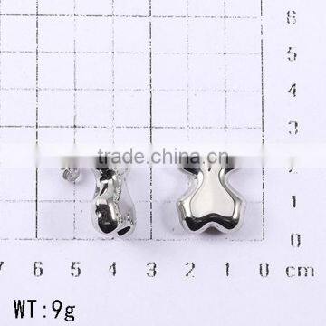 New Model Fashionable Silver 3161 Stainless Steel Bear Shaped Stud Earrings photo-2