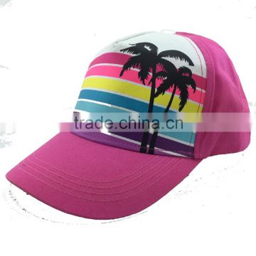 Digital printing common fabric feature 5 panel kids baseball trucker cap