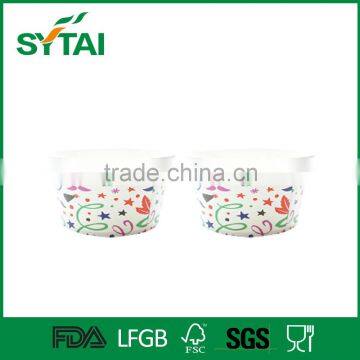 Recycle And Biodegradable Paper Ice Cream Cup / Custom Printed Ice Cream Paper Cup