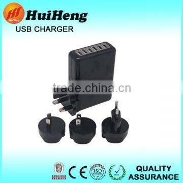 10A 6 Port Usb Charger, Portable Cell Phone Charger