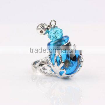 Fashion Mini Glass Bottle Women Perfume Finger Ring Size Adjustable Essential Oil Rings Scent Ring photo-2