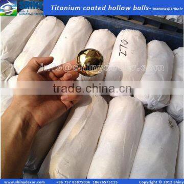 38mm stainless steel Titanium coated hollow sphere with hole