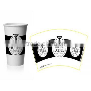 2016 new design logo7oz/ 8oz/9oz/10oz/12oz/16oz paper cup with lids from china  supplier