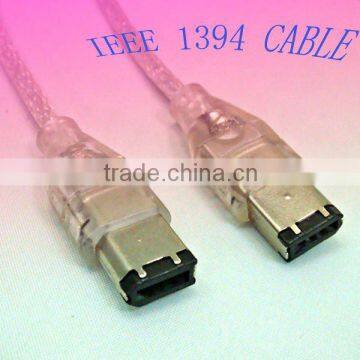 Transparent Blue Ieee 1394 6pin to 4pin Cable