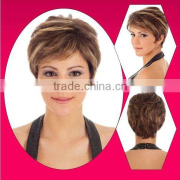 High quality synthetic shoet brown Lace Wig