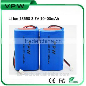 High Power Rechargeable 18650 3.6V 10400mAh li-ion battery cell for electronic machine