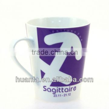 Ceramic water cup-12 oz v shape porcelain milk mug