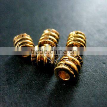 6x6mm Vintage Antiqued Gold Tube Engraved Alloy Beads Spacer,stopper With 3mm Hole Size DIY Beading Supplies 3996007