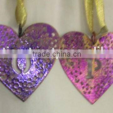 Christmas Decoration Metal Christmas decorations hangings-Heart shape, metal heart shape decoration, Heart shaped/colored Hearts