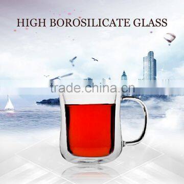 christmas sales high borosilicate double wall coffee mugs for 250ml